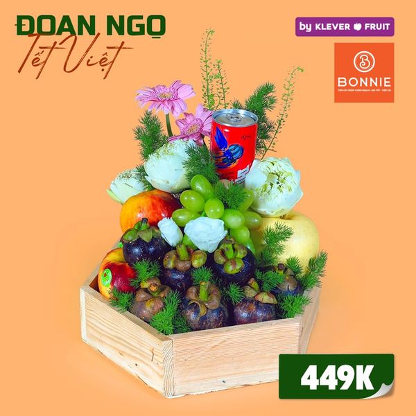 Mâm Cúng Tết Đoan Ngọ 06 tại Bonnie Fruit: Táo Juliet Hữu Cơ, Táo Kinsei, Măng Cụt, Nước Hồng Sâm & Hoa Sen