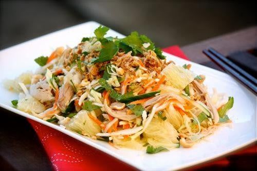 salad bưởi với thịt gà