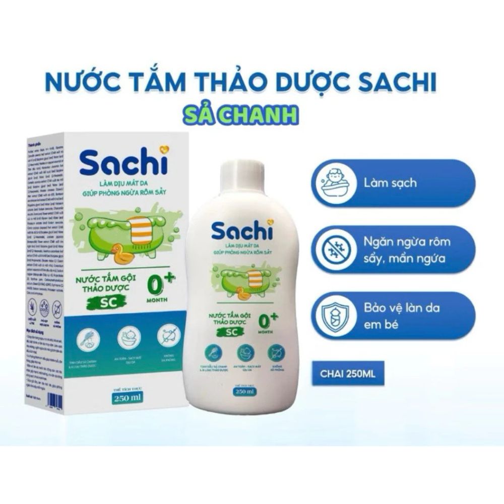 Nước tắm gội thảo dược Sachi sả chanh 250ml