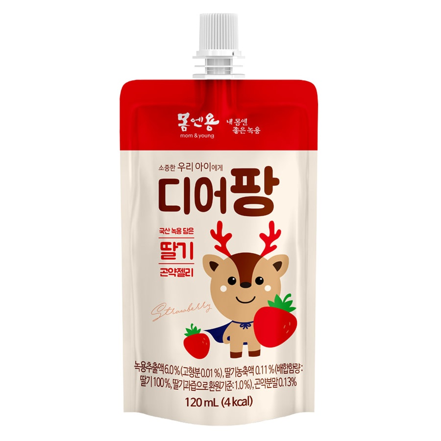 Nước Thạch Gạc Hươu Non Deer Pang Vị Dâu 120 ml (từ 1 tuổi) Hàn Quốc