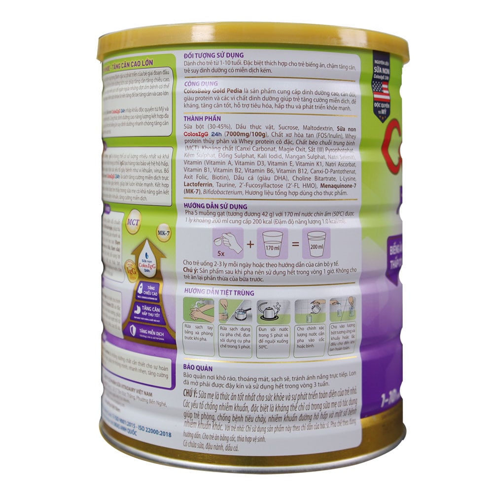 Sữa ColosBaby Gold Pedia 800g (1 - 10 tuổi)