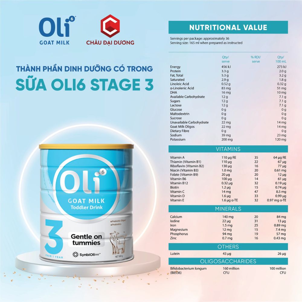 Sữa dê Oli6 số 3 800g (1 - 3 tuổi) Goat Milk Toddler Drink