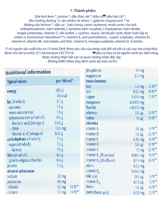 Sữa bột HiPP Organic Combiotic số 2 800g (6 - 12 tháng)