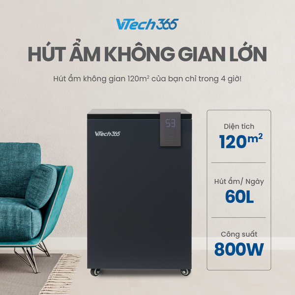 Máy hút ẩm công suất 60L/ngày - thương hiệu VTech365