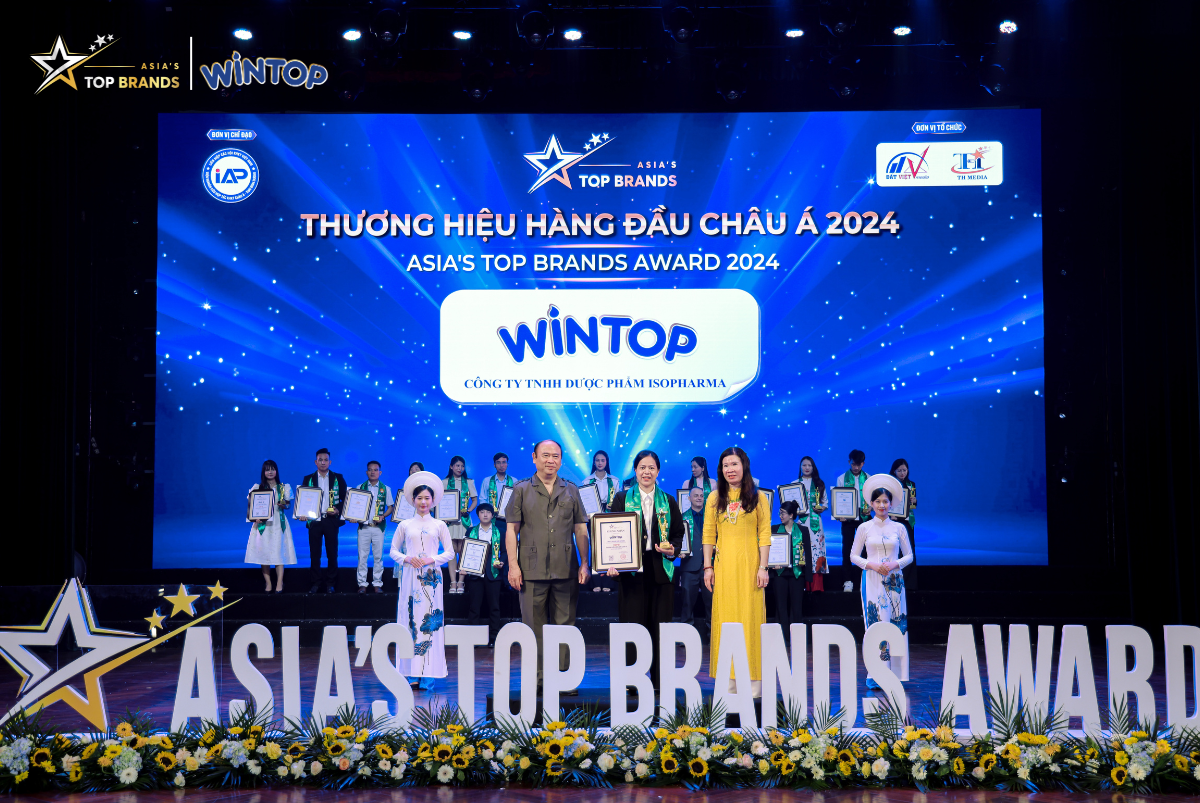 Sản phẩm dinh dưỡng Wintop được vinh danh tại Top 5 Thương hiệu hàng đầu Châu Á 2024 - Asia’s Top Brands Award 2024