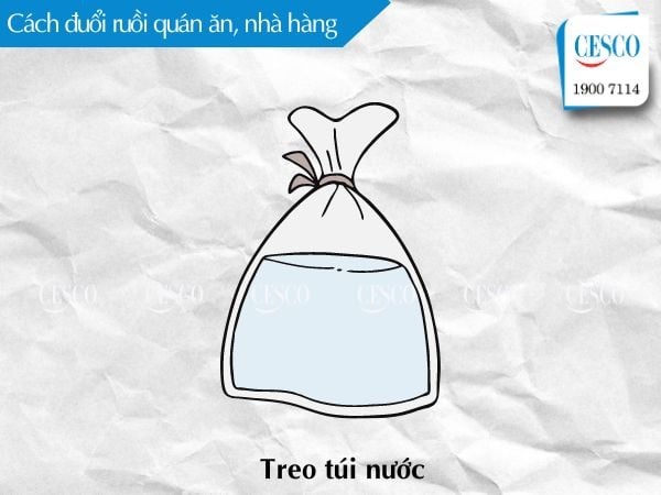 treo túi nước để đuổi ruồi hiệu quả như thế nào, các cách đuổi ruồi không tốn tiền cho quán ăn, nhà hàng