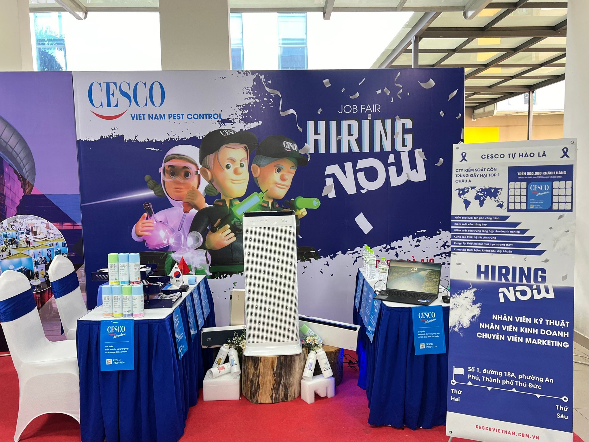 cty diệt côn trùng cesco tại hutech job fair 2024