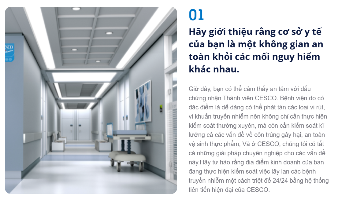 dịch vụ kiểm soát côn trùng cho cơ sở y tế từ cesco