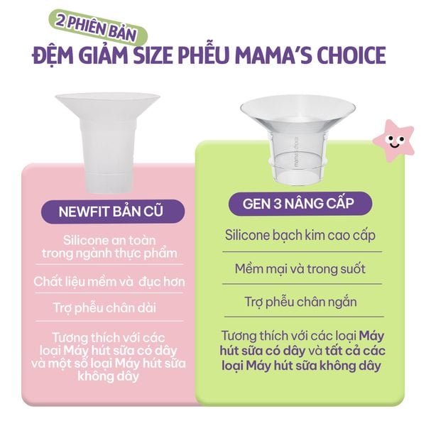 2 phiên bản trợ phễu hạ size silicone