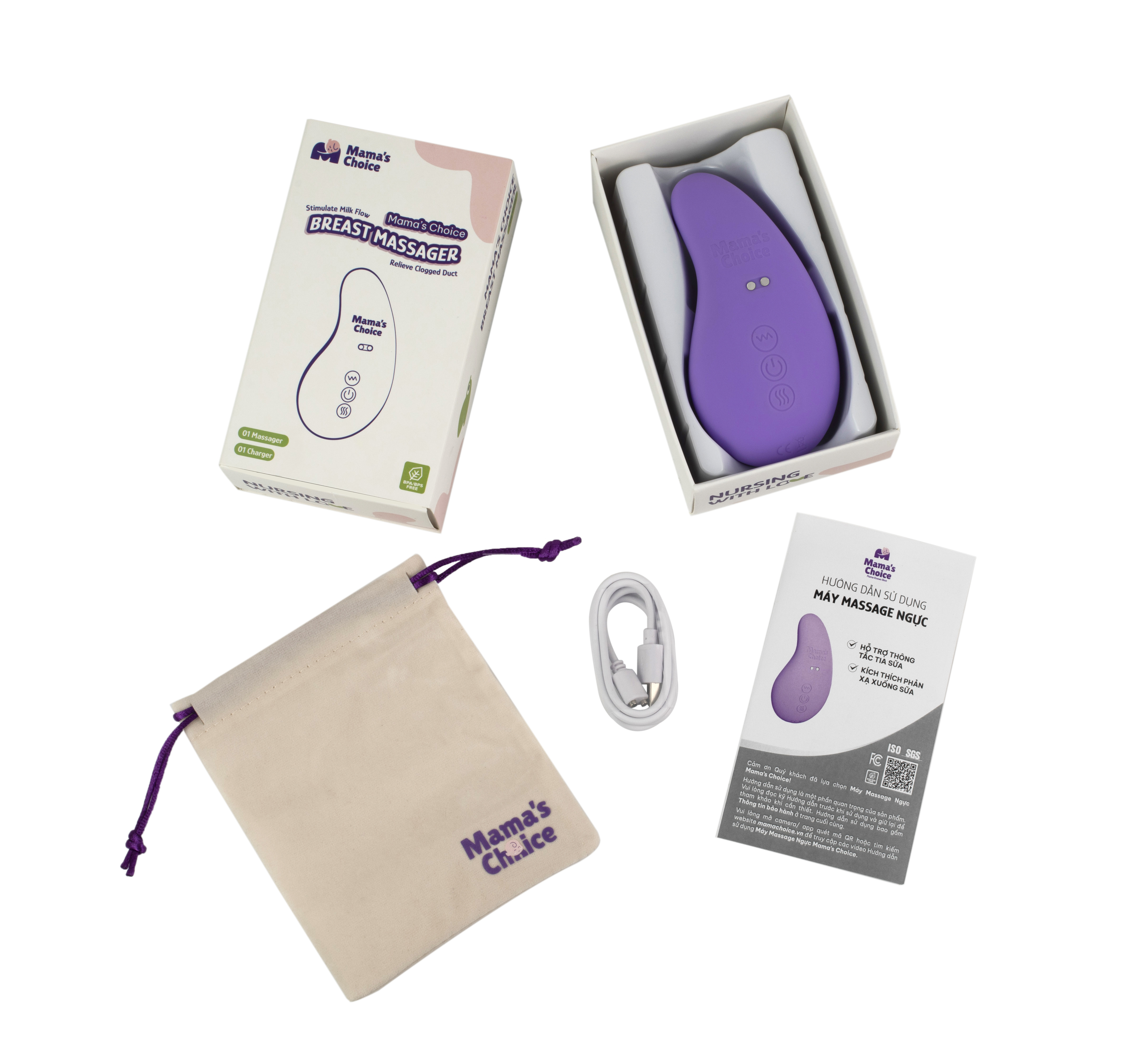 Bộ sản phẩm m&aacute;y massage th&ocirc;ng tắc tia sữa