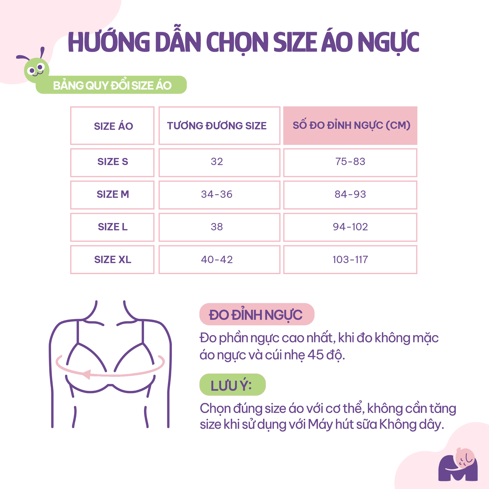 Hướng dẫn chọn size áo ngực 3in1