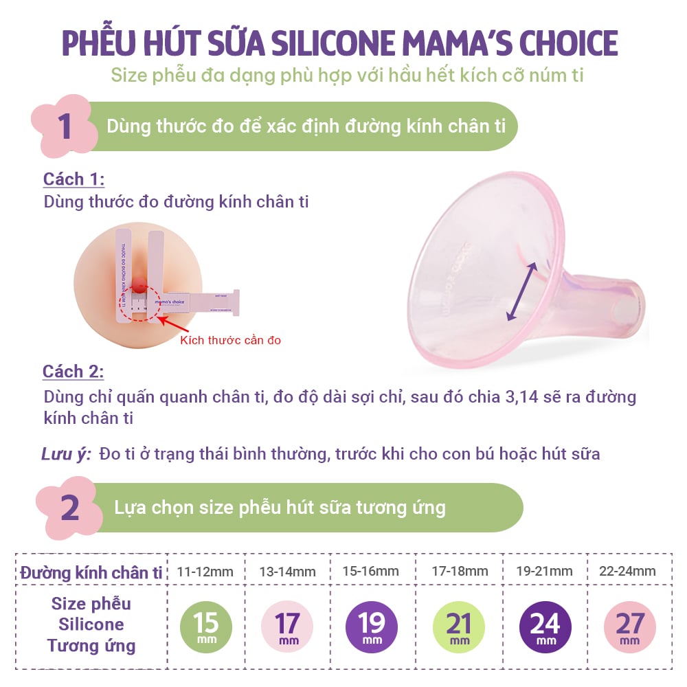 Hướng dẫn chọn size phễu siliocne