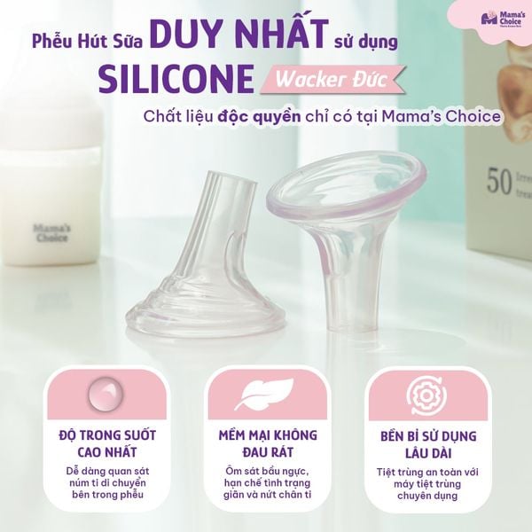 Phễu silicone kích sữa bạch kim cao cấp nhập khẩu từ Đức