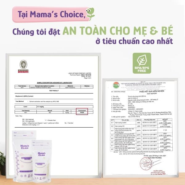 Túi trữ sữa với chứng nhận an toàn