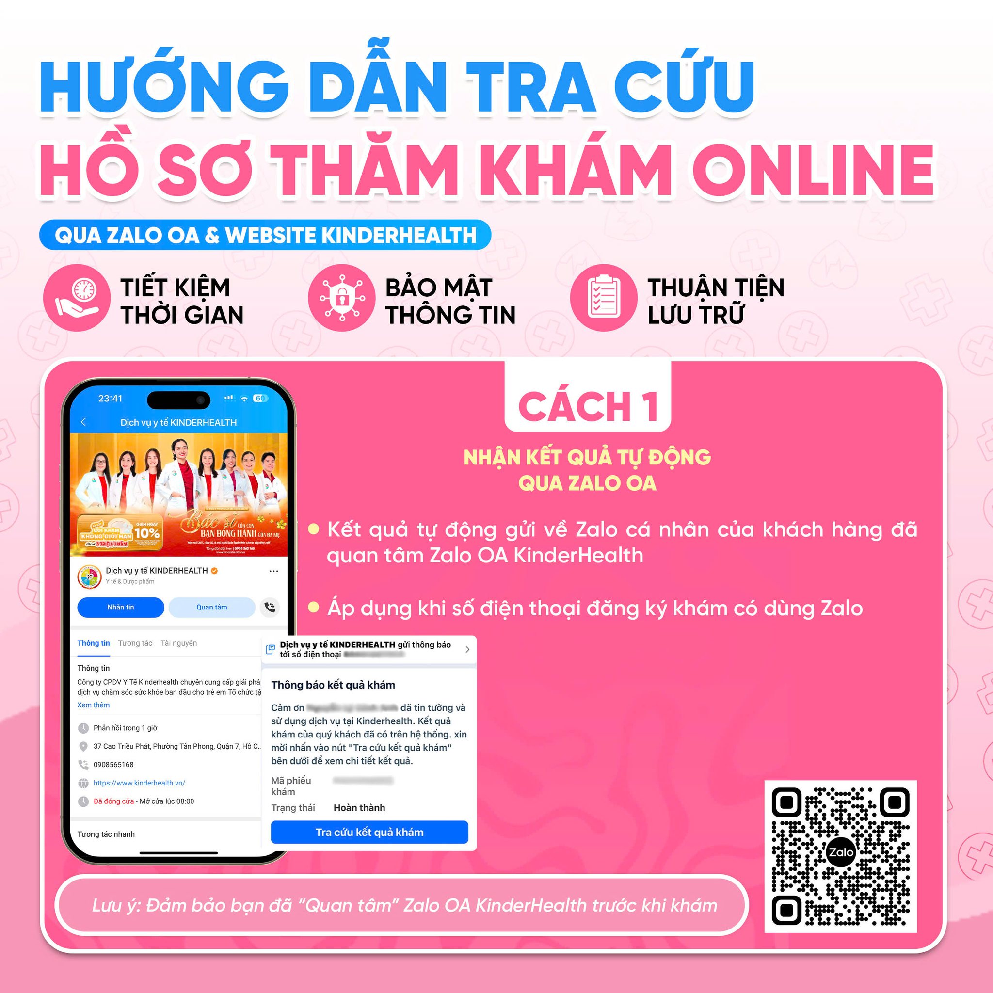 HƯỚNG DẪN BA MẸ TRA CỨU HỒ SƠ THĂM KHÁM ONLINE TẠI KINDER HEALTH