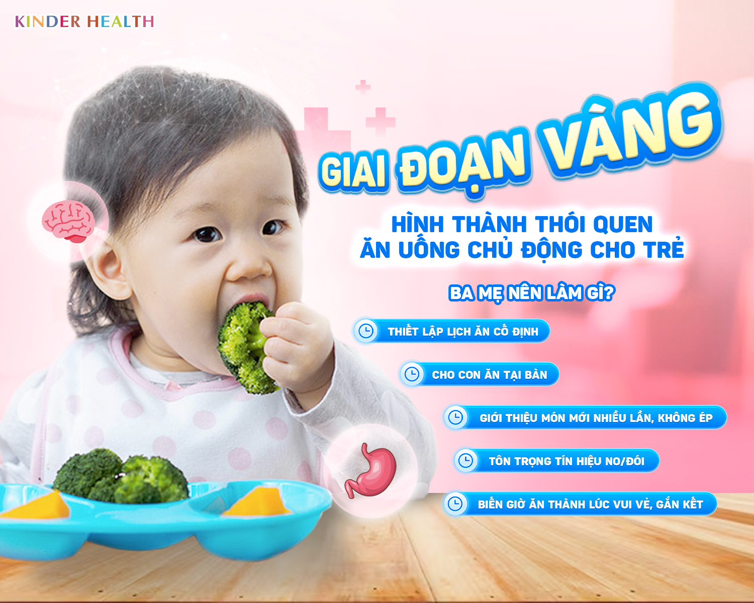 GIAI ĐOẠN HÌNH THÀNH THÓI QUEN ĂN UỐNG CHỦ ĐỘNG CHO TRẺ