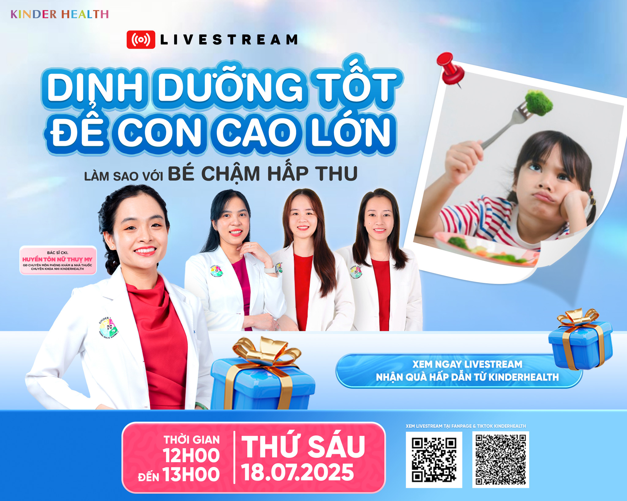 THÔNG BÁO LIVESTREAM: DINH DƯỠNG TỐT ĐỂ CON CAO LỚN - LÀM SAO VỚI BÉ CHẬM HẤP THU?
