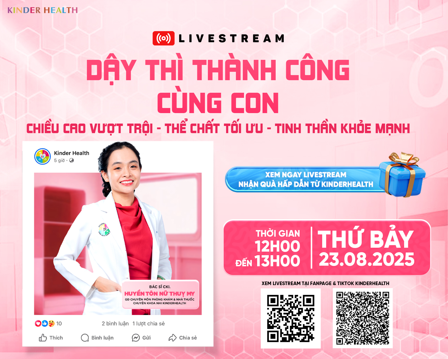 DẬY THÌ THÀNH CÔNG CÙNG CON: CHIỀU CAO VƯỢT TRỘI - THỂ CHẤT TỐI ƯU - TINH THẦN KHỎE MẠNH