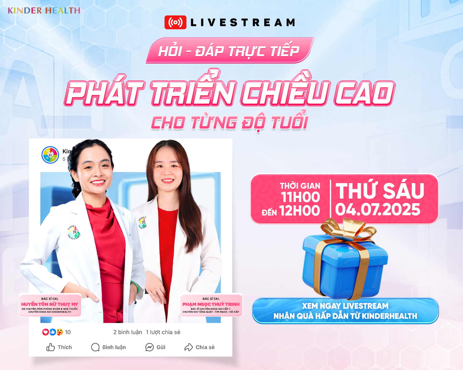 📣THÔNG BÁO LIVESTREAM: HỎI - ĐÁP TRỰC TIẾP: PHÁT TRIỂN CHIỀU CAO CHO TỪNG ĐỘ TUỔI