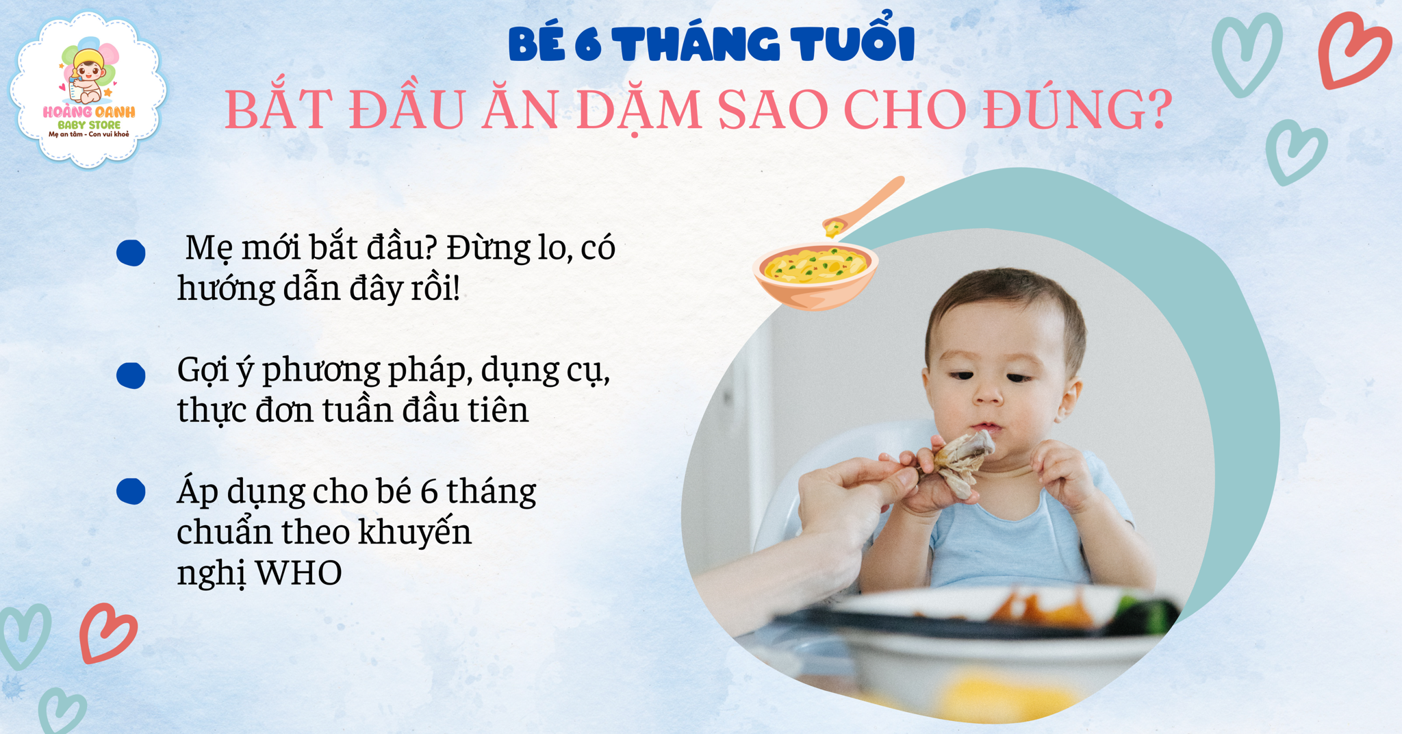 BÉ 6 THÁNG TUỔI BẮT ĐẦU ĂN DẶM SAO CHO ĐÚNG