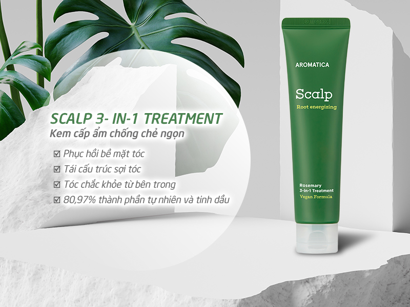 KEM CẤP ẨM, CHỐNG CHẺ NGỌN SCALP 3- IN-1 TREATMENT