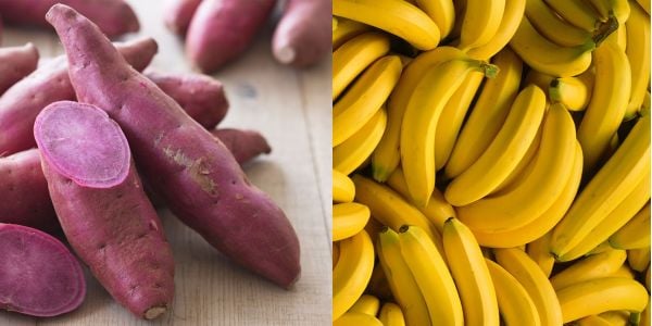 Cách giảm cân bằng khoai lang và chuối
