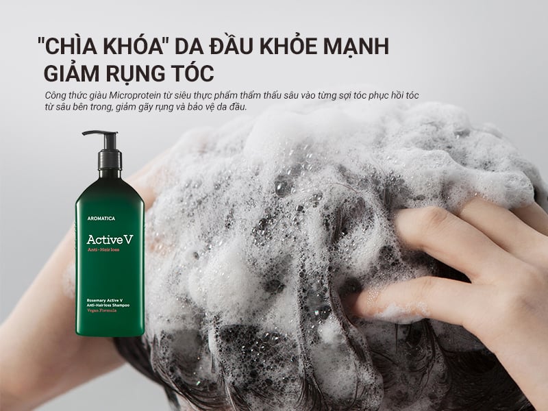 DẦU GỘI CHỐNG GÃY RỤNG ROSEMARY ACTIVE V ANTI-HAIR LOSS SHAMPOO