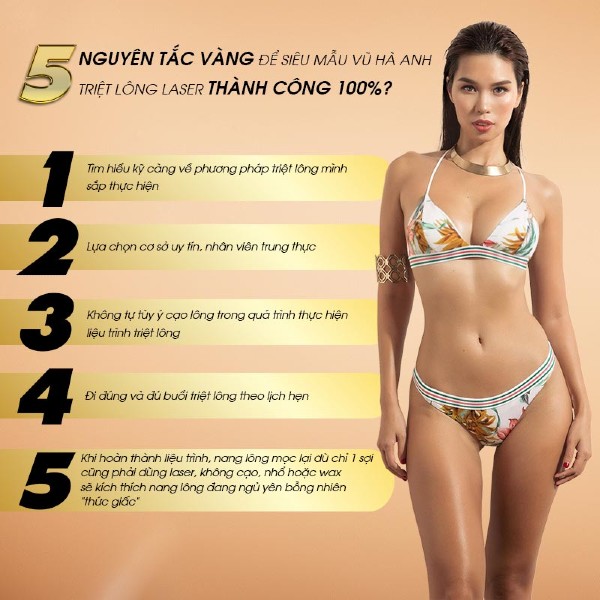 5 nguyên tắc triệt lông laser thành công của siêu mẫu Vũ Hà Anh