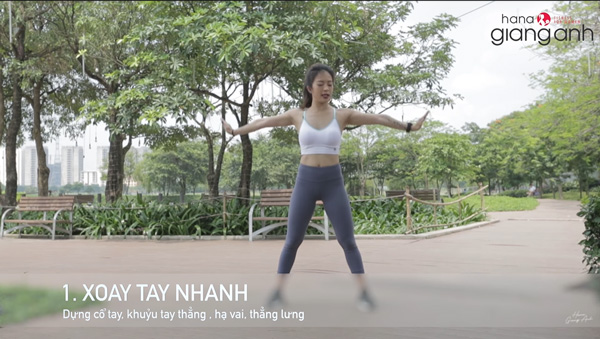 Động tác 4: Bài tập cho bắp tay, vai săn chắc, không tăng cơ