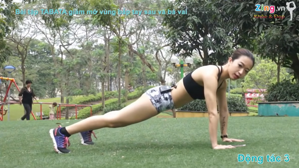 Động tác 5: Bài tập làm nhỏ bắp tay và vai TABATA
