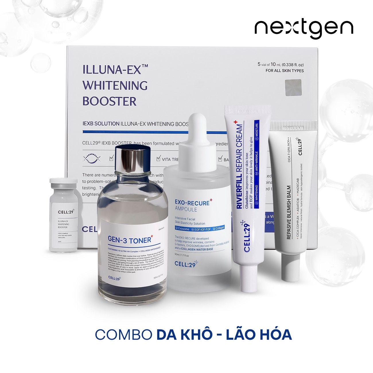 Combo sản phẩm cell29 cho da khô, lão hoá