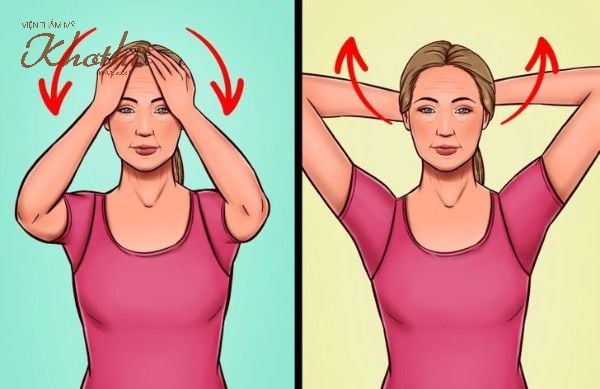Bạn có thể thực hiện bài tập đẩy trán này trong tư thế ngồi hoặc đứng