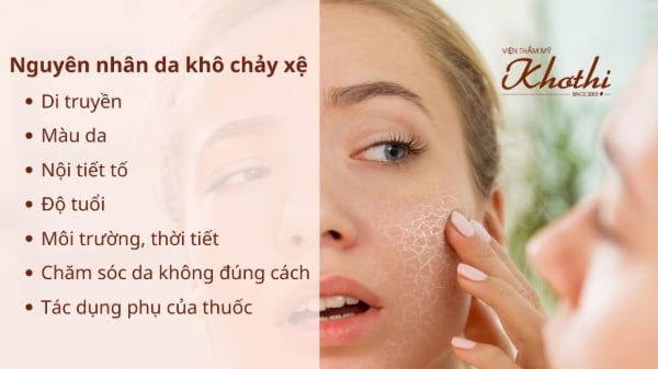 Có 8 nguyên nhân chính khiến da khô chảy xệ.
