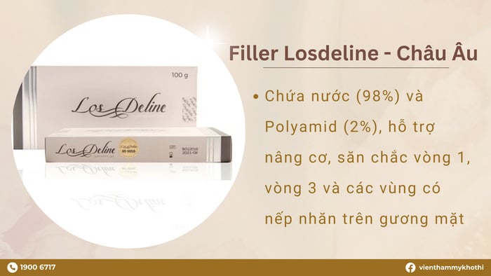 Dòng filler Losdeline - Châu Âu được nhiều chuyên gia khuyên dùng do khả năng duy trì lâu dài của sản phẩm
