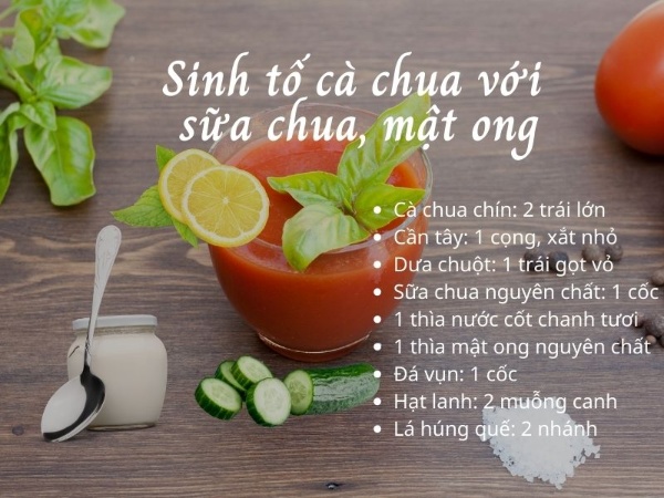Công thức làm món sinh tố cà chua với sữa chua và mật ong
