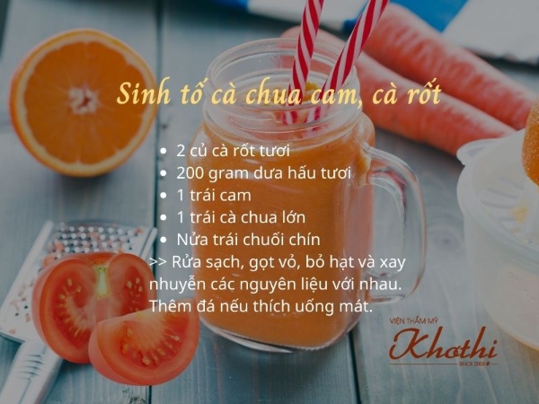 Công thức làm món sinh tố cà chua, cam kết hợp cà tốt đẹp da, giữ dáng