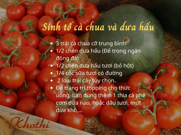 Công thức làm sinh tố cà chua và dưa hấu