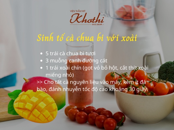 Công thức làm món sinh tố cà chua bi và xoài
