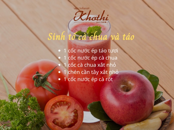 Công thức sinh tố cà chua và táo - Giảm cân bằng cà chua
