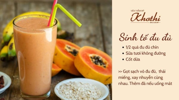 Đu đủ chín đã ngọt sẵn nên bạn không cần thêm đường vào sinh tố đu đủ