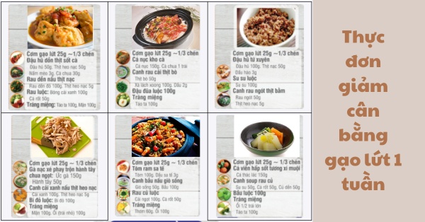 Thực đơn giảm cân bằng gạo lứt trong 1 tuần
