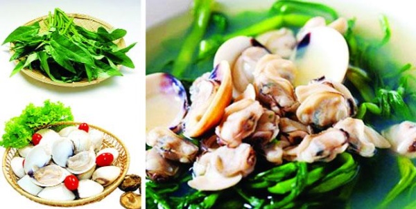 Canh ngao rau muống