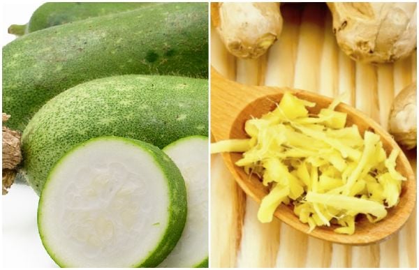 Uống trà gừng - bí đao giảm cân sau sinh nhanh chóng