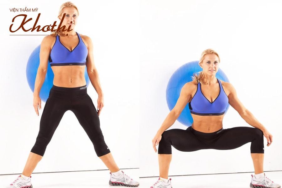 Bài tập plie squat giúp tăng cường sức mạnh và săn chắc cho cơ chân.