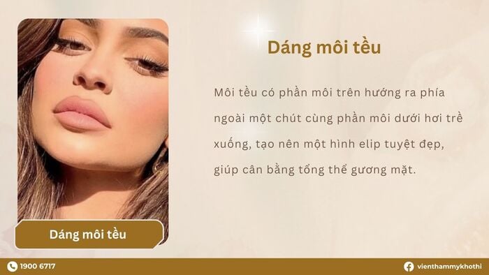 Môi tều là dáng môi mang đậm phong cách phương Tây