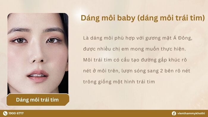Môi trái tim phù hợp với gương mặt Á Đông