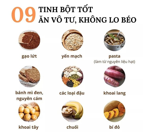 nhóm tinh bột tốt, no lâu