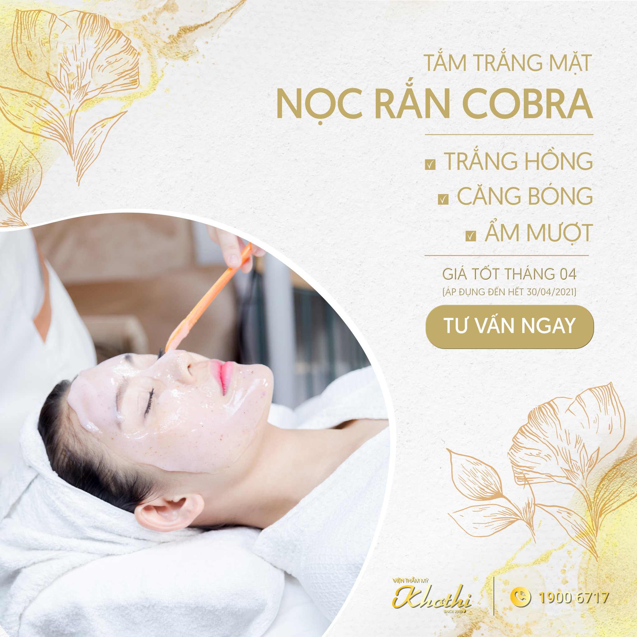 Phục hồi da hư tổn và làm trắng da với nọc rắn cobra