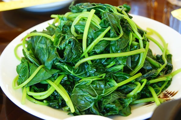 Rau khoai lang luộc