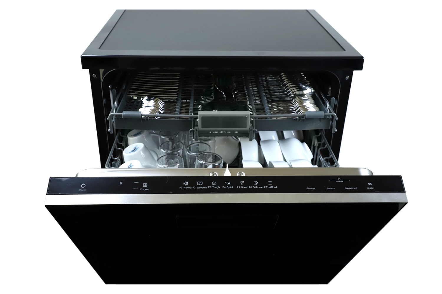 Máy rửa bát Canzy DSW809EU SERI 8 tích hợp bảng điều khiển với các chương trình rửa sạch tự động